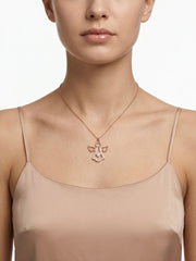 925 Sterling Silver Heart Angel Pendant Necklace for Women