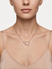 925 Sterling Silver Butterfly Heart Necklace for Women