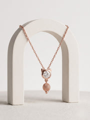 925 Sterling Silver Rose Gold Crystal Cat Charm Necklace for Women