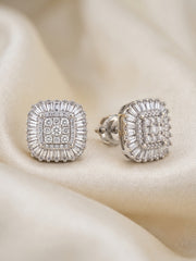 925 Silver earrings Celeste Radiance Halo Stud Earrings for Women