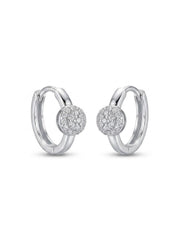 925 Silver Sparkle Ball Hoop Earrings for Women