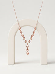 925 Sterling Silver Open Circle Link Drop Necklace for Women
