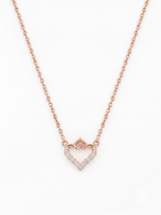 925 Sterling Silver Sparkling Heart Necklace for Women