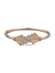 92.5 Sterling Silver Art Deco Radiance Open Cuff Bracelet for Women