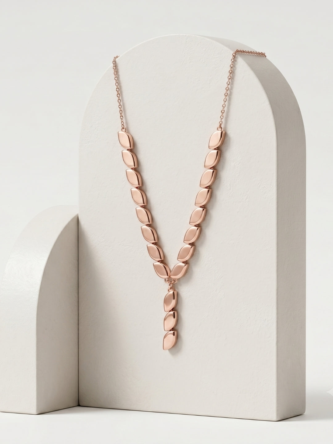 925 Sterling Silver Marquise Link Drop Necklace for Women