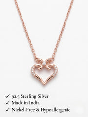 925 Sterling Silver Bow Heart Necklace for women