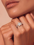 925 Sterling Silver Pavé Star Statement Ring for Women