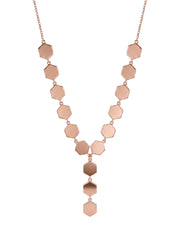 925 Sterling Silver Geometric Hexagon Drop Necklace For Women