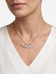 925 Sterling Silver Eternal Infinity Smile Crescent Necklace for Women