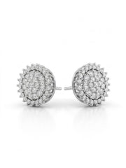 925 Silver Sunburst Sparkle Stud Earrings for Women