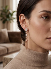 925 Silver Rose Gold Tassel Drop Earrings for Women