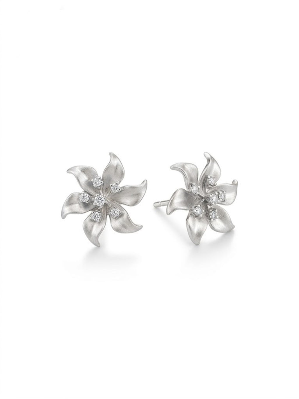 925 Silver Earrings Bloom Flower Stud Earrings for Women
