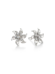 925 Silver Earrings Bloom Flower Stud Earrings for Women