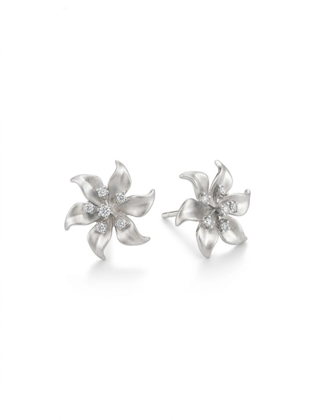 925 Silver Earrings Bloom Flower Stud Earrings for Women