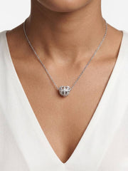 925 Sterling Silver CZ Heart Cage Pendant Necklace for Women