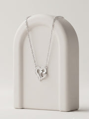 925 Silver Eternal Pure Double Heart Necklace for Women