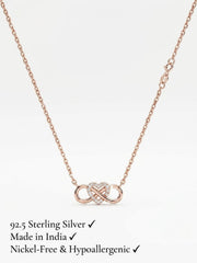 925 Sterling Silver Endless Promise Heart Infinity Necklace for Women