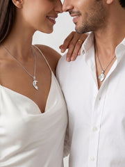 925 Sterling Silver Lucky Clover Heart Couple Pendant Without Chain