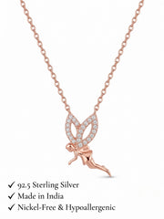 925 Sterling Silver Enchanted Pixie Wings Necklace for Women