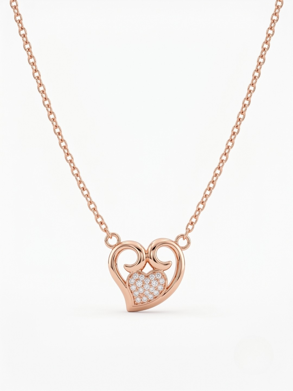 925 Sterling Silver Royal Embrace Heart Necklace for Women