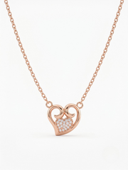 925 Sterling Silver Royal Embrace Heart Necklace for Women