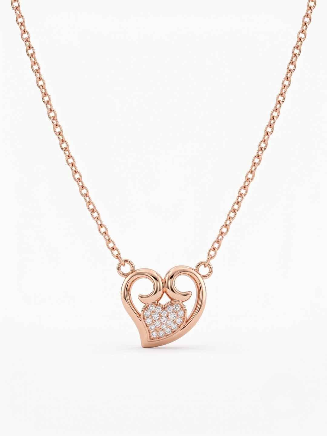 925 Sterling Silver Royal Embrace Heart Necklace for Women