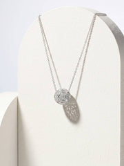 925 Sterling Silver Pavé CZ Filigree Sphere Pendant Necklace for Women