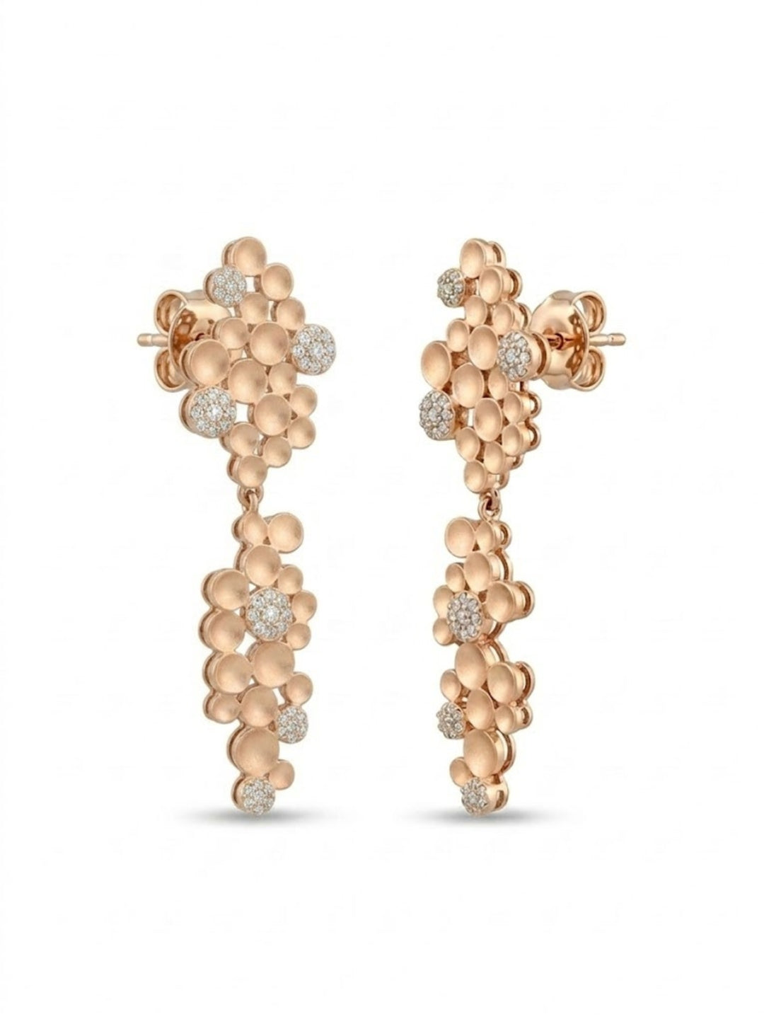 925 Silver Rose Gold Bubble Drop Earrings for Women