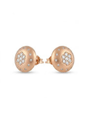 925 Silver Rose Gold Hexa Spark Stud Earrings for Women