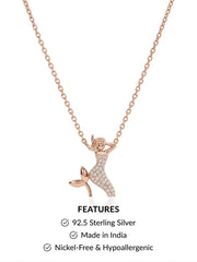 925 Sterling Silver Mermaid Tail Pendant Necklace for Women