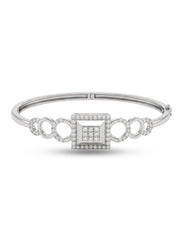 925 Silver Radiant Square Halo Bracelet for Women