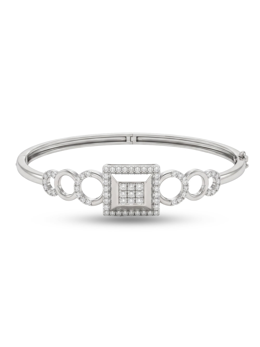 925 Silver Radiant Square Halo Bracelet for Women