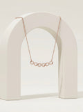 925 Sterling Silver Rose Gold Double Infinity Cubic Zirconia Necklace for Women