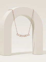 925 Sterling Silver Rose Gold Double Infinity Cubic Zirconia Necklace for Women