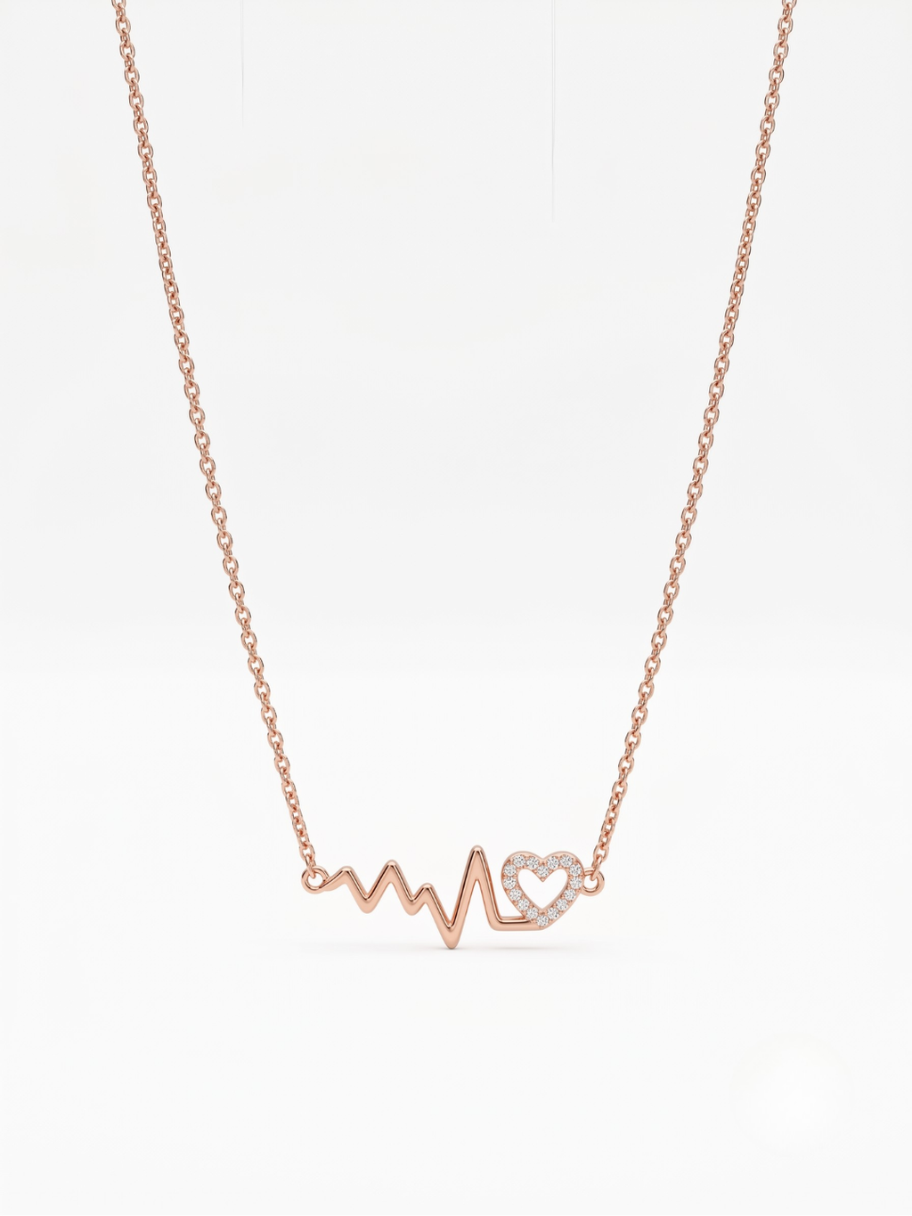 925 Sterling Silver Heartbeat Heart Necklace for Women
