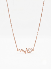 925 Sterling Silver Heartbeat Heart Necklace for Women
