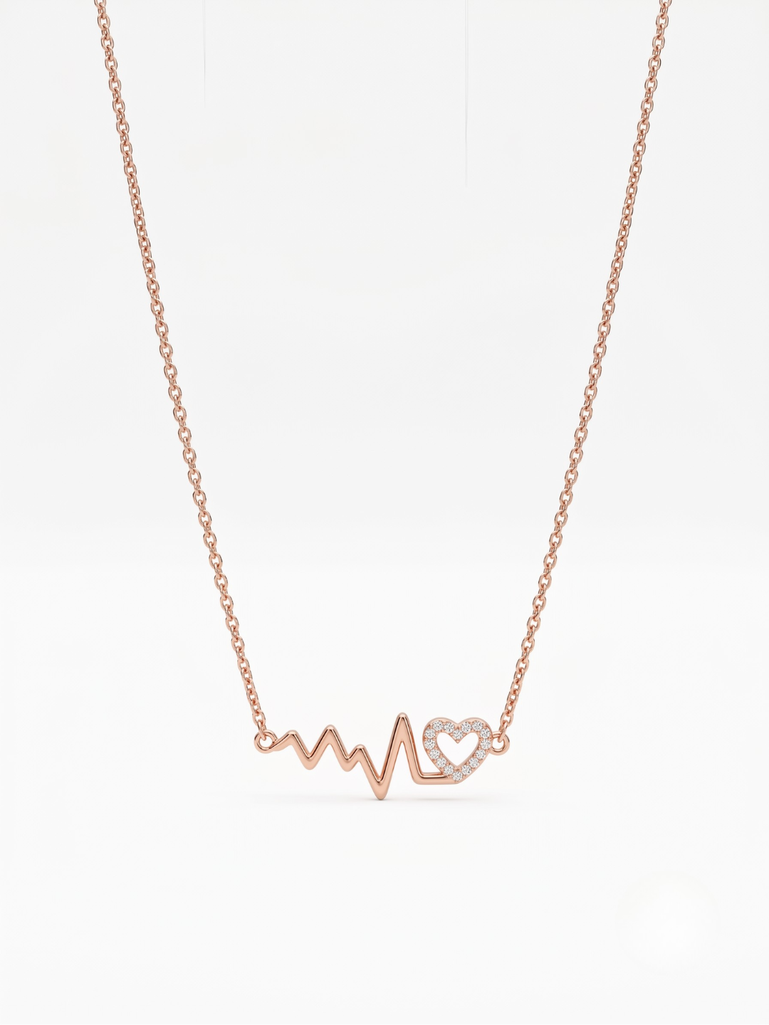 925 Sterling Silver Heartbeat Heart Necklace for Women