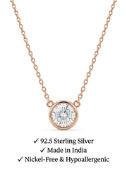 925 Sterling Silver Radiant Luxe Solitaire Necklace for Women