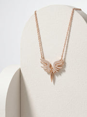 925 Sterling Silver Divine Guardian Wings Pendant Necklace for Women