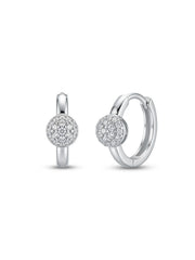 925 Silver Sparkle Ball Hoop Earrings for Women