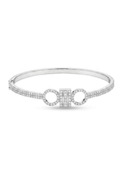 925 Silver Infinity Circle Bangle Bracelet for Women