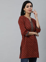 Women Maroon Printed Tunic