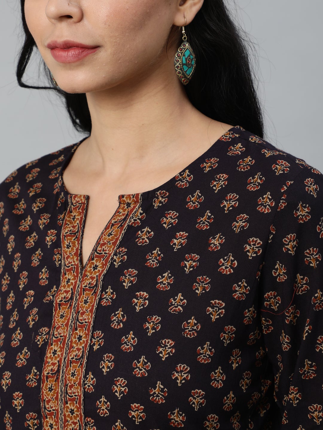 Women dark Purple Printed Tunic