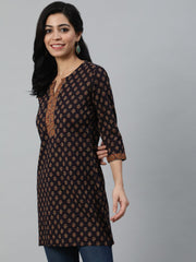 Women dark Purple Printed Tunic