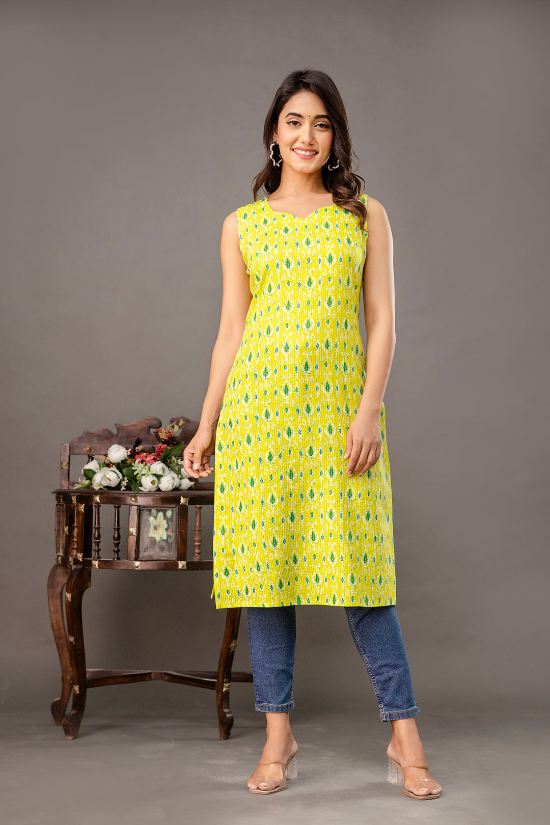 Ikkat Printed Kurta for Women