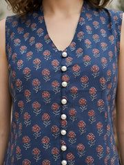 Women Blue Printed Top
