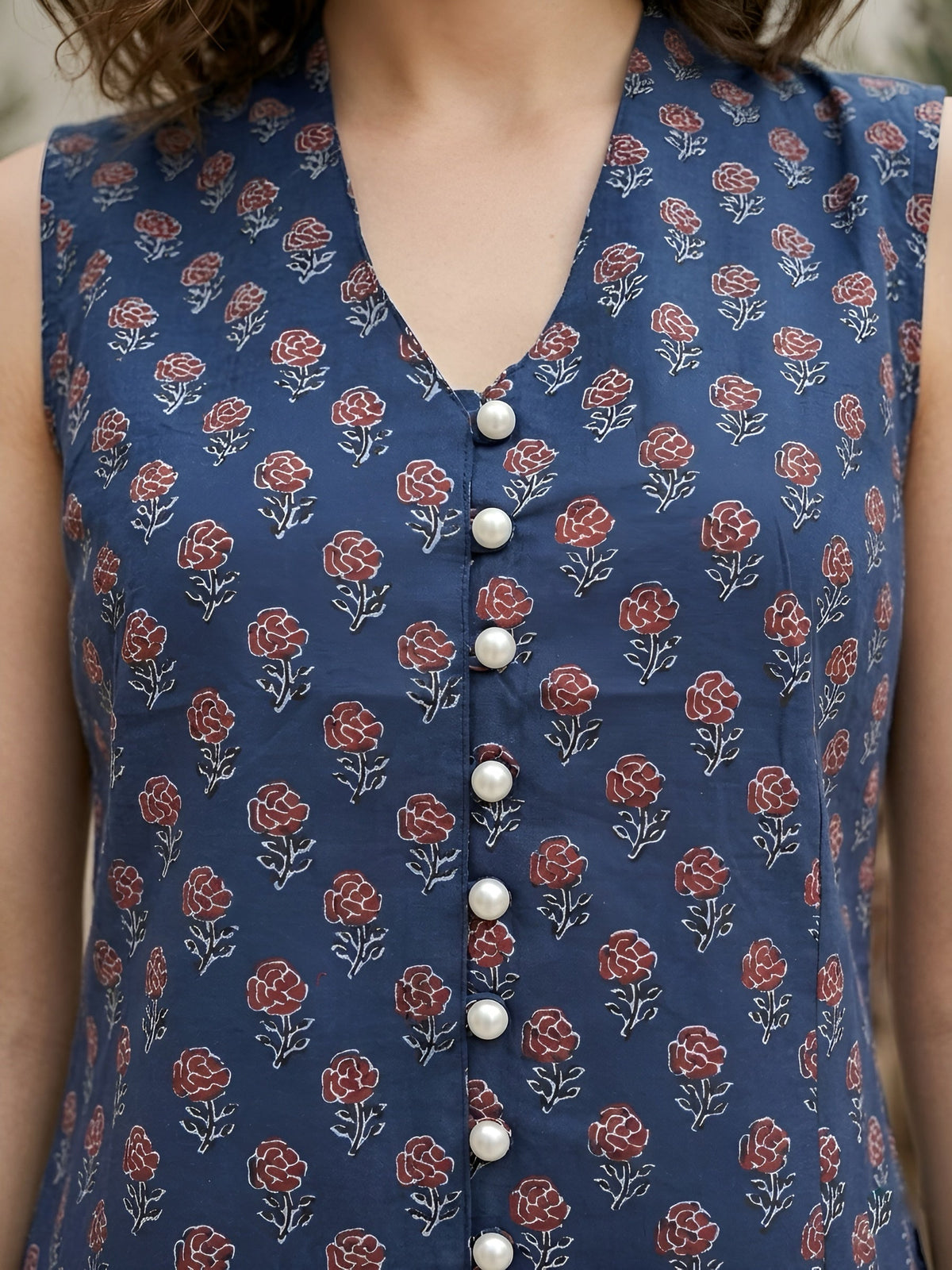 Women Blue Printed Top