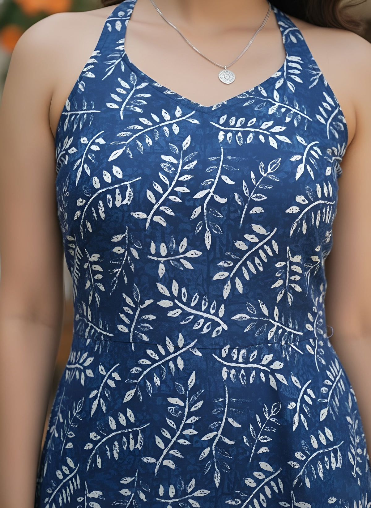 Blue Printed Stylish Back Straight Sleeveless Kurta