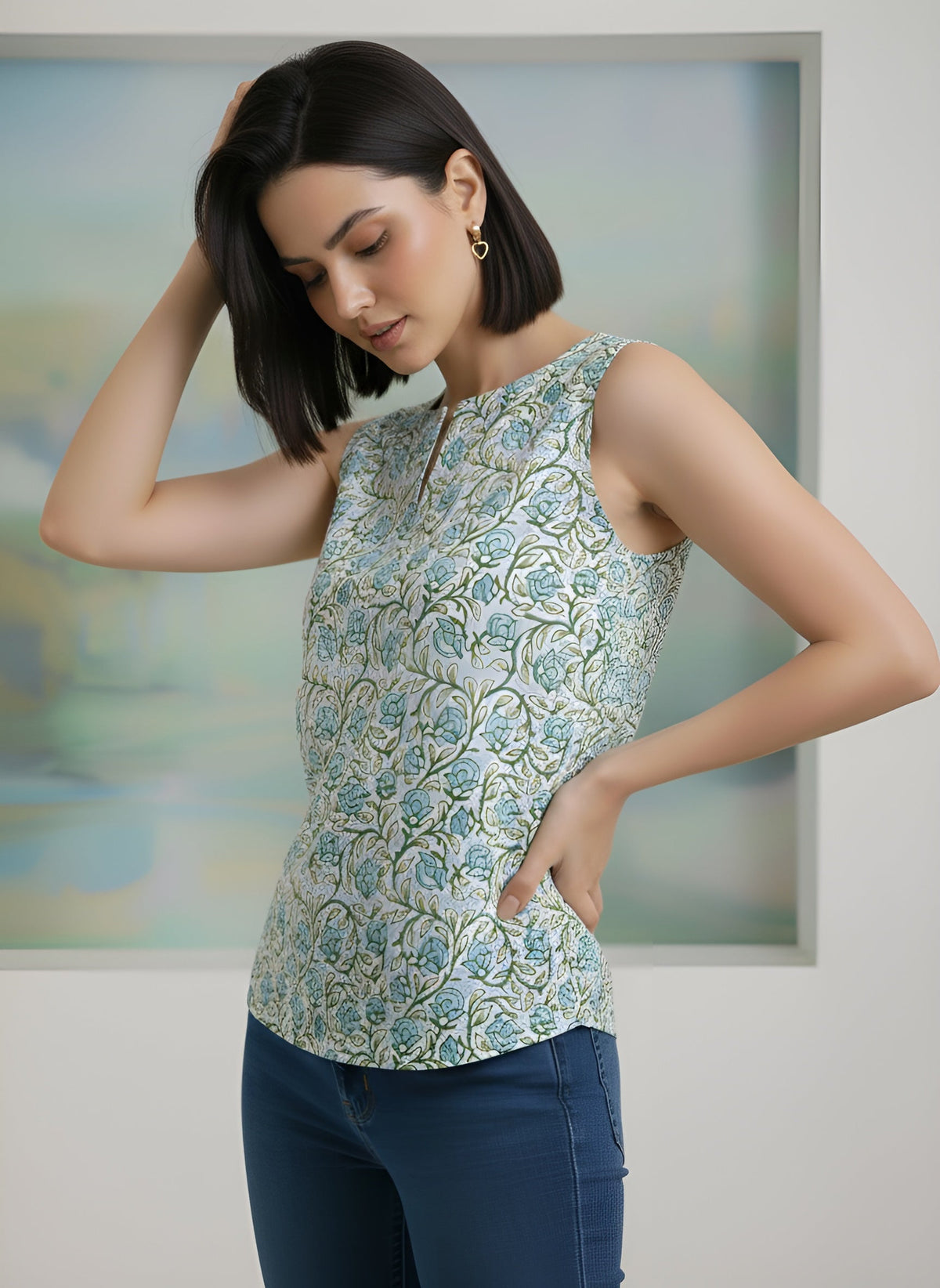 Women Grey Printed Top