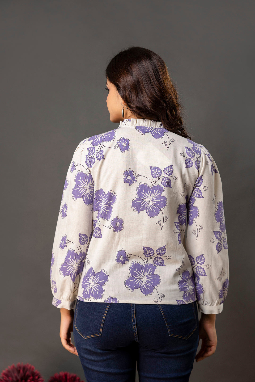 Off White Printed Top for Women